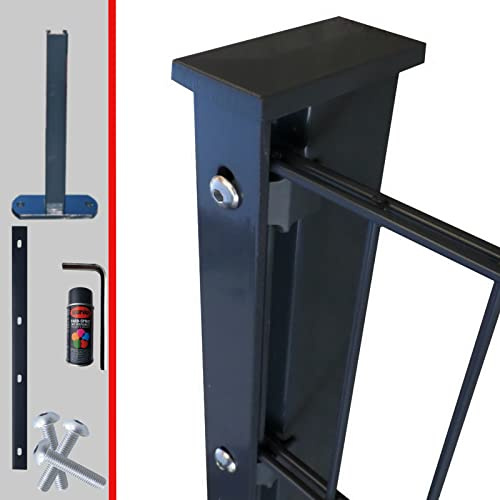 Doppelstabmattenzaun Komplettset 6/5/6mm in Anthrazit RAL7016 – Stabmattenzaun Gartenzaun - Pfosten mit Abdeckleiste und Zubehör Zaunhöhe: 830 mm Zaunlänge: 17,5 m