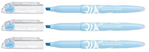 PILOT Frixion Light Natural Textmarker, abgeschrägte Spitze, Himmelblau, 3 Stück