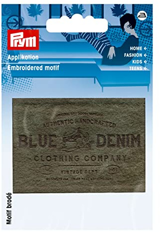 Prym 922003 Applikation Label BLUE DENIM Wildlederimitat oliv