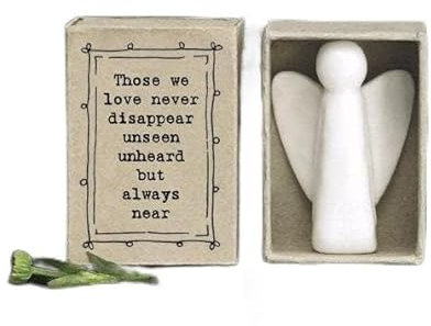 East of India Caja de cerillas de porcelana, texto en inglés Those We Love Don't Disappear, regalo de recuerdo familiar, recuerdo de porcelana, regalo de pensamiento en ti