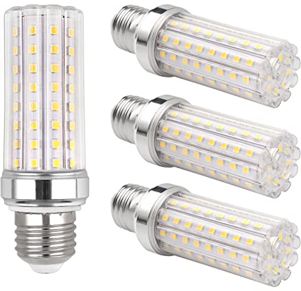 SCNNC Lampadina LED Mais E27 15W, 220-240V, 2000LM Bianco Neutro 4000K, Non Dimmerabile, 120W~150W Equivalenti Incandescenza, E27 LED Mais per Lampada da Parete, Lampadario, Confezione da 4