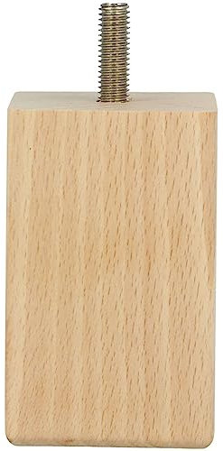 MS Beschläge eckiges Buchenholz Möbelbein Vollholz Möbelfuß Tischbein 50x50mm Profil Sofafuß Holzfuß Möbelstempel Möbelzubehör Schrankfuß Möbelstütze (Höhe 80mm)