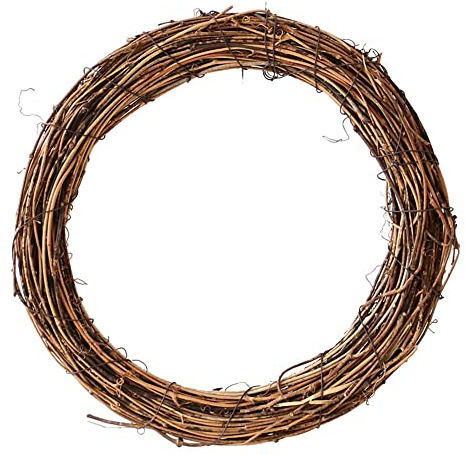 BagLEv 10/15/20/25/30/40CM Natural Grapevine Wreath, Rattan Ring Artificial Flowers Garland For Home Christmas, Front Door Wall Hanging, Wedding and Party Decors (40CM)