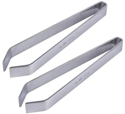 Cyrank Fish Bone Tweezers 2pcs, Stainless Steel Flat Tweezers Fish Chicken Plucker Fishbone Picker Puller Kitchen Remover Tools for Debone Salmon Bass Meat Hair