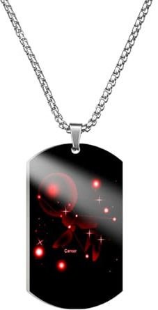 Caimeytie Halskette für Herren,Halskette Edelstahl männer,Sternzeichen anhänger,Kette konstellation,Astrologie Kette,60CM,Geschenk für Männer,Erkennungsmarke