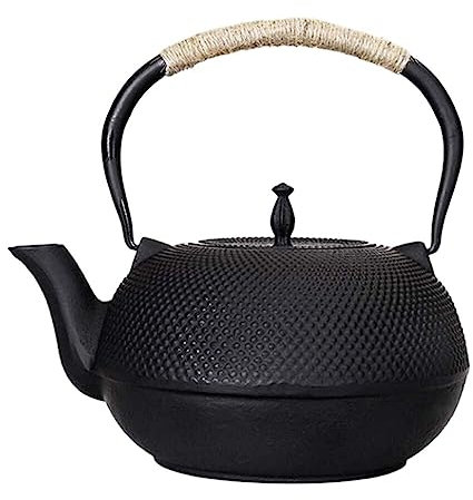 PIPONS Chinesischer Teekanne Gusseisen-Teekanne, 1,8 L/1800 Ml, Teekanne, Eisen-Teekanne, Großes Fassungsvermögen, Eisentopf Mit Sieb Für Die Küche Zu Hause Traditionelle Kanne