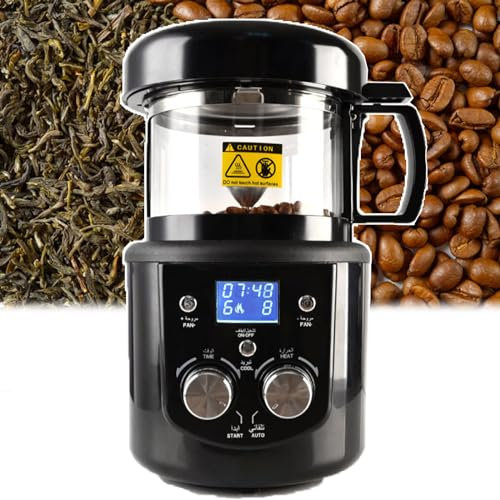 Household Coffee Machine, Automatic Air Coffee Roasting Machine with Adjustable Timer, Adjustable Wind and Fire Power, 100q/3.5oz Coffee Beans, Nuts, Tea, Peanut, Gift for Coffee Lover