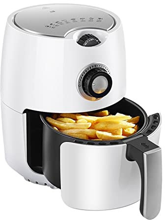 Friteuse à air 1000 W, contrôle combiné bouton et écran tactile, four chaud compact 2 QT sans huile, contrôle de la température, fonction d'arrêt automatique, préchauffer et garder au chaud.