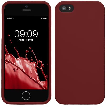 kwmobile Housse Compatible avec Apple iPhone SE (1.Gen 2016) / iPhone 5 / iPhone 5S Coque - Housse de téléphone Protection Souple en Silicone - Bordeaux Violet