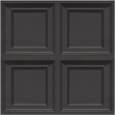 Putentfun Balck Wood Panel Effect Wallpaper Realistic 3D Wooden Panelling Effect Wallpaper Textured Retro Embossed Tartan Wall Paper for Living Room Bedroom Feature Wall