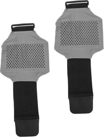BESPORTBLE Pochettes de Jambe de Sport Réglables 5,5-7,5 Pouces en Tissu Respirant Gris Antidérapant, Lot de 2 Bandes Élastiques Confortables pour Course à Pied, Randonnée et Entraînement