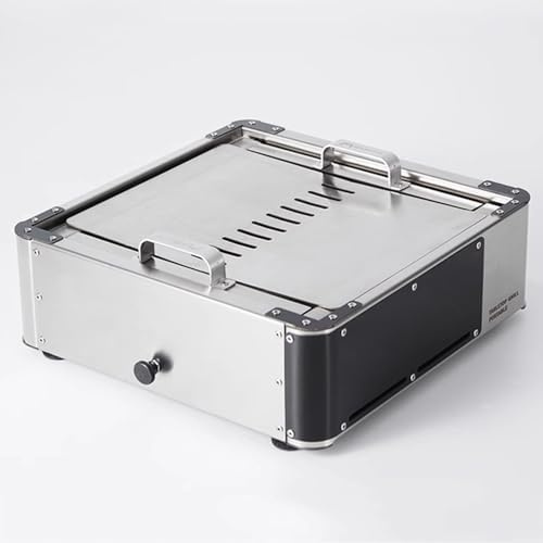 Barbecue da tavolo in acciaio inossidabile con teglia e rete, affumicatore portatile per bistecche e pollo