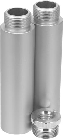 BESTonZON Mikrofonverlängerungsset Aluminiumlegierung 5/8-3/8 Adapter mit Schraubadapter für Tisch und Armstativ Stabile Mikrofonstativverlängerung für Live Bühne und Recording