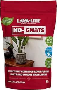 Lava-Lite No Gnats 1L - Original Natural Fungus Gnat Killer for Houseplants,Soil &Compost] Child & Pet Safe]Cost Effective, Chemical Free Pest Control.