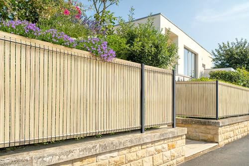 CASANOOV – Kit de lamelles occultantes PVC rigide CINTO L.4m x H.120cm – Beige RAL1001 – 76 clips inclus – Brise-vue résistant pour clôture rigide – Installation facile et protection anti-UV