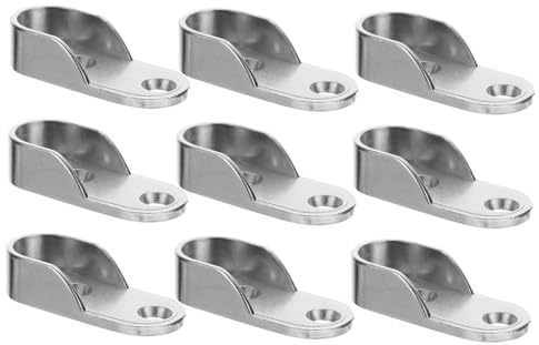 TOYANDONA 12 pezzi Staffe per Bastoni Armadio in Ferro Spesso Antiruggine Supporti Ovali per Barre Appendiabiti Facili da Installare e Resistenti Adatti Guardaroba e Camerette