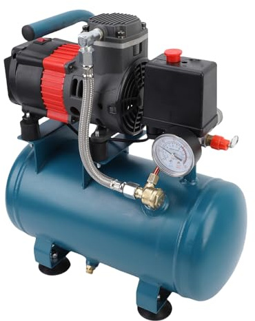 Fafeicy Compresseur d'air sans Fil, alimenté par Batterie, capacité de 6l, 8 Bars, Silencieux, pour Le Gonflage des Pneus de Voiture et L'entretien Extérieur (Prise UE)