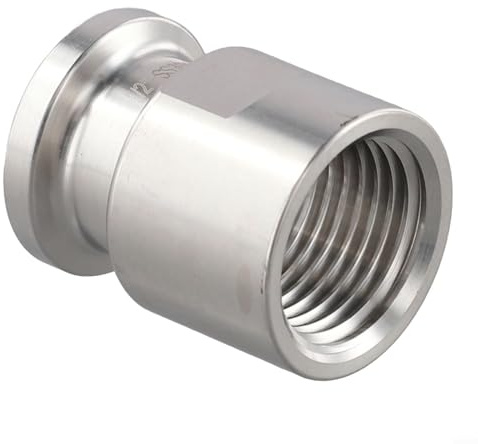 1/2 Zoll Tri Clamp Adapter mit 1/2 Innengewinde für NPT-Gewinde und 25,4 mm Hülse, 304 Edelstahl Sanitärarmatur für pneumatische Hydrauliksysteme, 1 Packung