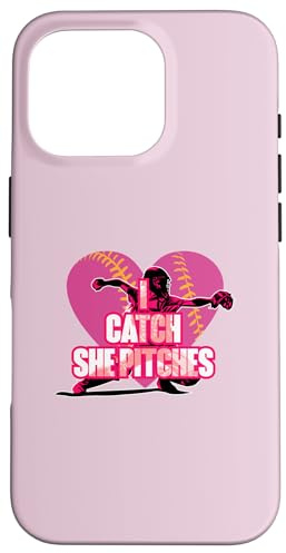 I Catch She Pitches Attrape-Balle Molle Assorti Coque pour iPhone 16 Pro