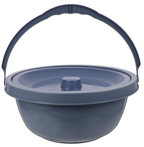 SAFIGLE Orinal Portátil con Tapa y Asa para Uso Nocturno Urinario Masculino y Femenino Antifugas Polipropileno Resistente Color Gris Oscuro Adecuado para Hogar Hospital y Viajes
