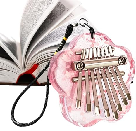 Piano de Mano Portátil Flor de 8 Teclas con Cordón en Acrílico Translúcido | Mini Piano de Pulgar para Principiantes Para Escuela Aire Libre Viajes Reuniones Familiares Niños Adultos Principiantes