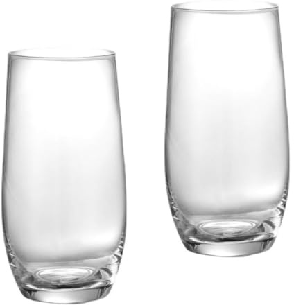 SOLUSTRE 2 Pezzi Bicchiere Highball in Vetro 490ml per Mojito e Whisky, Design Unico, Facile da Pulire, per Cucina e Cocktail
