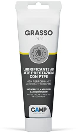 Camp GRASSO PTFE, Grasso lubrificante sintetico a base di PTFE ad alte prestazioni, Effetto anti-usura e anti-grippaggio, 150 ml
