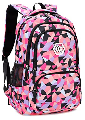 Bansusu Geometric Print Kids Backpack for Girls Boys School Bag Bookbags