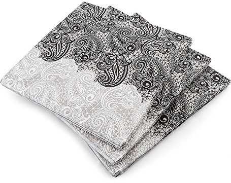 20 LUXUS 3-lagig Schwarz & Weiß Paisley Muster Papier Servietten – 33 cm x 33 cm ideal für Hochzeiten, Taufen, Partys, Grillabende etc. Kostenlose Lieferung