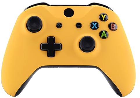 eXtremeRate Case Hülle für Xbox One S/X Controller, Vorderseite Gehäuse Cover Oberschale Skin Schale Shell Zubehör für Xbox One S/X Controller Model 1708-Vorsicht Gelb
