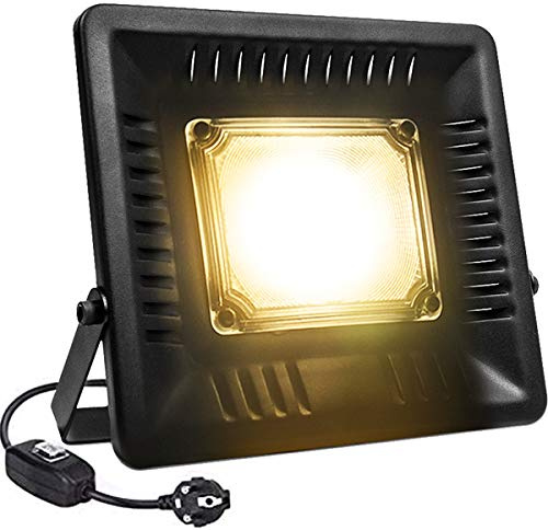 Relassy Pflanzenlampe,50W Pflanzenlampe LED Vollspektrum,IP67 Wasserdicht COB Grow Lampe,Wachstumslampe mit Wandhalterung für Zimmerpflanzen,Gewächshaus,Garten