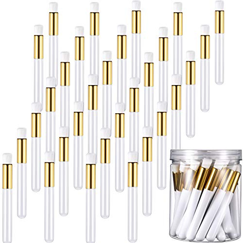 30 Pieces Lash Brushes for Cleaning Lash Shampoo Brushes for Eyelash with Container Blackhead Removing Nose Pore Deep Cleaning(4 Inch,White)