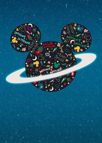 Komar Disney Vlies Fototapete - Planet Mickey - Größe: 200 x 280 cm (Breite x Höhe) - Wandtapete, Kinderzimmer, Kindertapete, Micky Maus,- IADX4-026