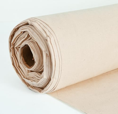 (3 m) Naturfarbener Kalikostoff Pro Meter - 100% Baumwolle, 147,5cm breit | Mittelschwerer Stoff aus 100% Baumwolle für Tischdecken, Nähen, Quilten und Tischbedeckungen von FT Fashion Track