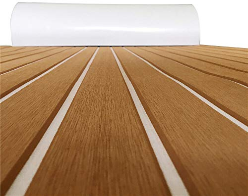 Rivestimento Deluxe per Pavimenti Marini in Faux Teak EVA per Pavimenti di Camper, Pavimenti per Piscine, Pavimenti da Giardino, Piastre per Barche, Ponti di Yacht, in Vinile Imitazione Legno Teak