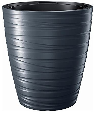 ProsperPlast Maceta con deposito 16L Maze de plastico en Color Antracita (Largo) x 29,6 (Ancho) x 32,9 (Alto) cm