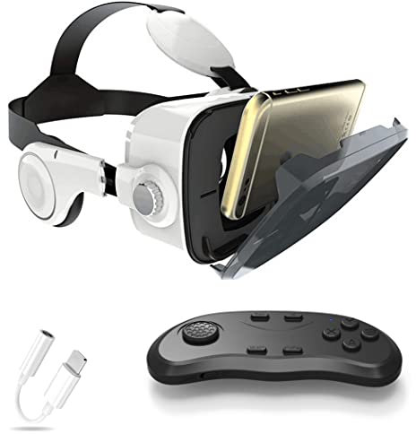 Occhiali VR, Visore Realtà Virtuale, Cuffie 3D VR Compatibile con Tutti Gli, Lente Regolabile per Film e Giochi 3D, per iPhone 13 Pro Max/13 Pro/13/12/11, per Samsung Galaxy S21, Huawei, Xiaomi