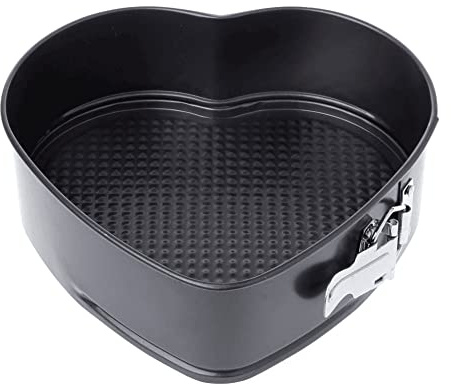 CABLEPELADO Molde Corazón Desmontable Antiadherente - Molde para Bizcochos - Recipiente para Horno, repostería, Tartas, Pasteles - Acero - Fácil de Limpiar - Liberación rápida Clip-Clap - 25 x 6.8 cm
