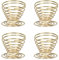 KOMUNJ Lot de 4 coquetiers en acier inoxydable - Mini fil à ressort - Porte-œufs - Séchoir à linge - Poudres - Étagère de rangement pour cuisine, doré