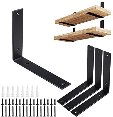 MIVIDE 4 soportes de pared para suelo, color negro, 200 x 200 x 38 x 5 mm