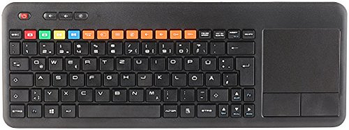GeneralKeys TV Tastatur: Funk-Tastatur m. Touchpad, für Smart-TVs, PC, PS3/4(Versandrückläufer) (Funktastatur mit Touchpad, mit Mauspad, Funkmaus)