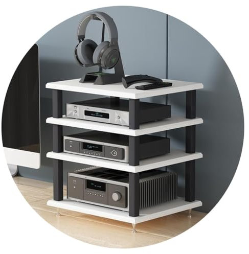 2/3/4-stufiger HiFi-Audioschrank Mehrschichtiger Standschrank Für Zu Hause HiFi-Rack-AV-Regal HiFi-Ständer Für Plattenspieler Unterhaltungsmedieneinheit (Color : Weiß, S : 40 * 35 * 42cm(4Tier))