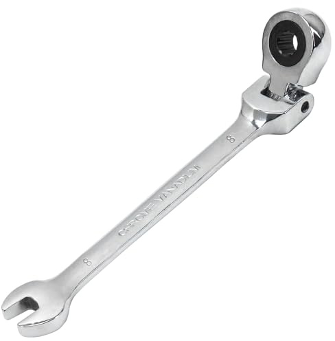 JOISIDE Llave Combinada de Carraca 8 mm Herramienta de llaves de Trinquete ángulo Ajustable de 180 °,72 Dientes, Acero al Cromo Vanadio