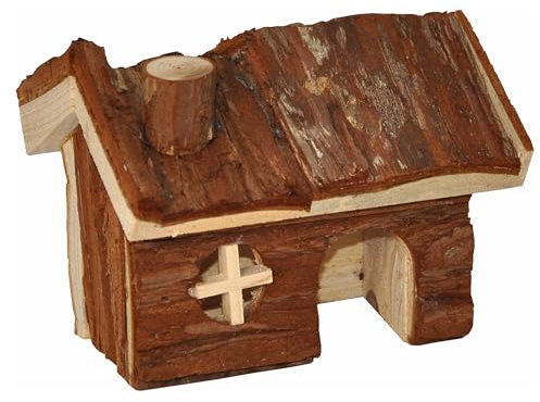Nagerhaus Meerschweinchen Hamster Kaninchen Zwerghamsterhaus 15 x 13 x 12 cm, Holz, naturbelassen, unbehandelt