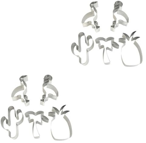 OUNONA 10pcs Scone Cutters Set Flamingo Cactus Shapes Stainless Steel Cookie Cutters Baking Tools Molds for Fondant Great