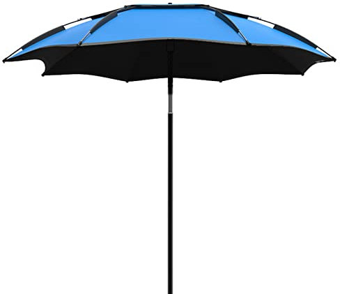 Parasol de jardin, parasol de pêche imperméable, auvent d'extérieur – avec poteau télescopique inclinable à 360° – Parasols de plage portables avec sac de transport – Coupe-vent avec ancre de sable