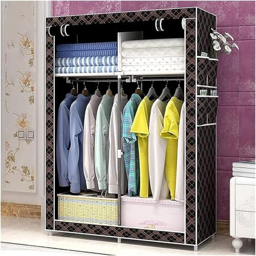 Tragbarer Kleiderschrank, Kleiderschrank, Kleiderschrank, Schlafzimmer, Stehschrank, Aufbewahrung, Kleidung, tragbarer Aufbewahrungsschrank, Organizer, Regal, 105 x 45 x 170 cm, tragbarer