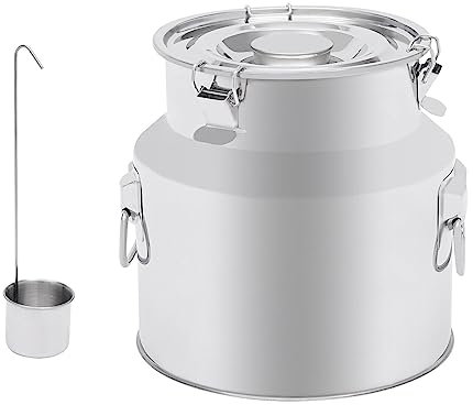 Milchkanne Edelstahl 22L Milchkanne Schwerlast aus Edelstahl 201Transportkanne auslaufsicherer Deckel mit Spannverschluss und Gummidichtung für Dekoration und Lagerung