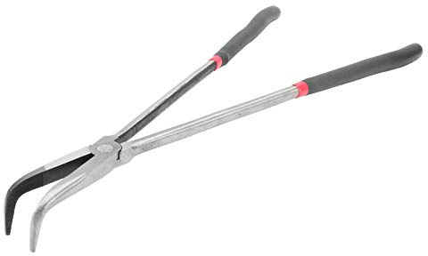 Long Needle Nose Pliers, 400mm /16in Extra Long Handle Nose Pliers Curved Needle Nose Pliers Bent Nose Pliers 90 Degree Angled Jaws Curved Nose Repair Tools for Narrow Spaces
