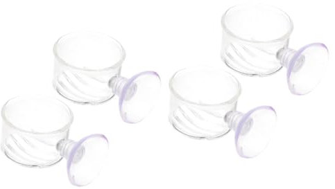 HANABASS 4stücke Aquarienfütterer Aus Glas Saugnapf Futterspender Für Fische Zubehör Für Süß Und Salzwasser-aquarien Einfaches Füttern Langlebig Und Sicher Für Fische